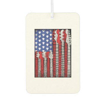 Guitar Vintage American Usa Flag Rock Th Of July Air Freshener Th Of July Decorations
