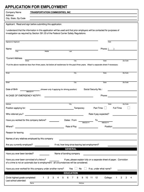 Mechanic Application Form Fill Online Printable Fillable Blank