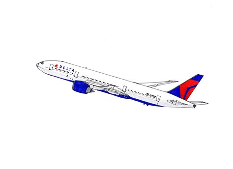 Boeing B777-232LR Delta Airlines ~ AIRCRAFT DRAWINGS