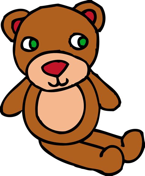 Cute Brown Teddy Bear Toy Free Clip Art