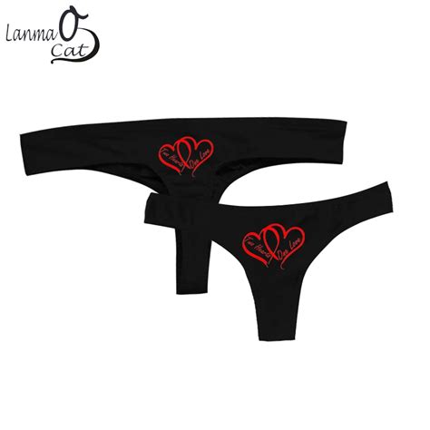 Sexy Couple Lovers Thongs G String Underwear Cute Cartoon For Men Women G String Cotton Panties