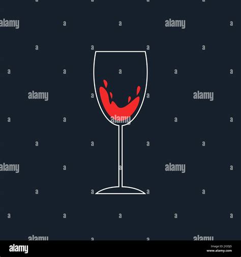 White And Red Simple Wineglass Icon Stock Vector Image And Art Alamy