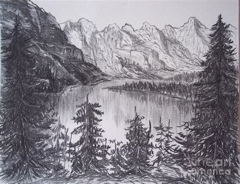 Mountain Lake Drawing At Explore Collection Of