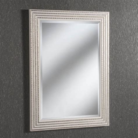 White And Silver Line Rectangular Wall Mirror Homesdirect365