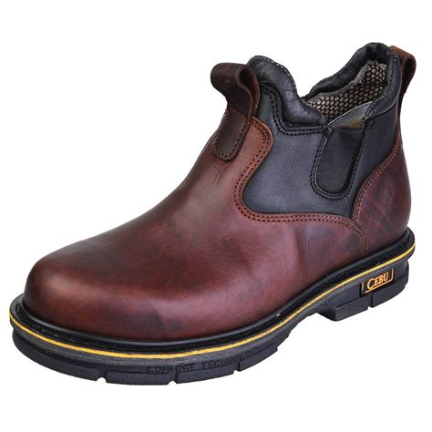 Mens Work Boots Slip On And Versatile Ankle Work Boots Slip On Work