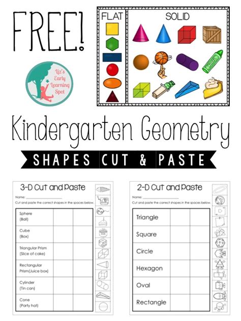 Kindergarten Geometry 2d And 3d Shapes Lizs Early Learning Spot