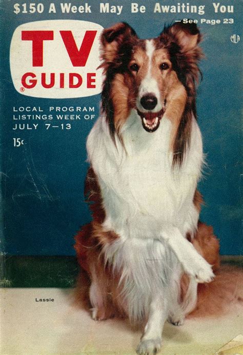 1956 Tv Guide Cover Featuring Lassie Tv Guide Old Tv Shows Old Tv