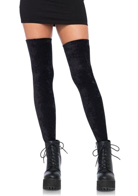 Iva Velvet Thigh High Stockings Thigh Highs High Knee Boots Outfit Fashion Tights