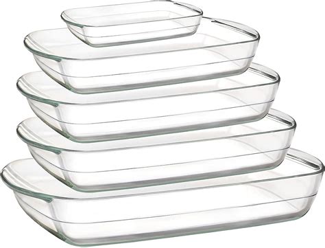 5 Piece Glass Baking Dish Set Extra Large Glass Casserole