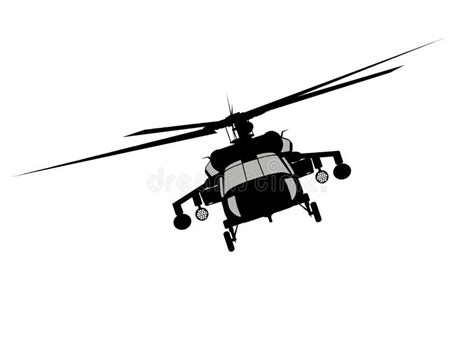 Silueta Vectorial De Helicóptero Stock De Ilustración Ilustración De