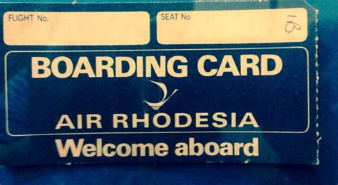 Air Rhodesia Boarding Card Childhood Memories Africa Vintage Posters
