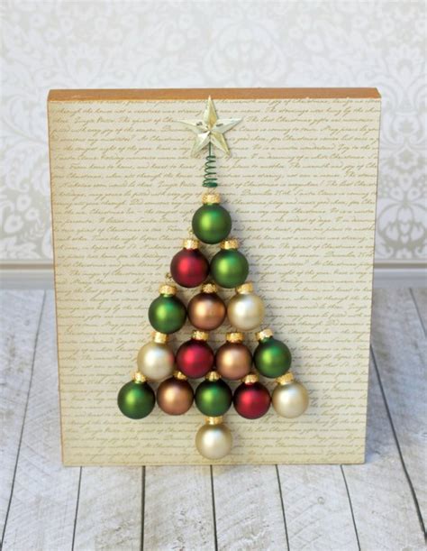 Holiday Wall Art Diy Tree Made With Ornaments Morenas