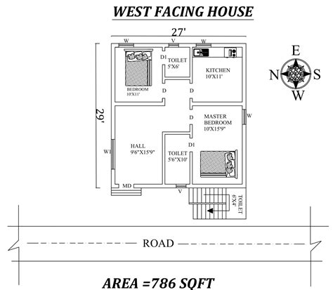 X Awesome Bhk West Facing House Plan As Per Vastu Shastra