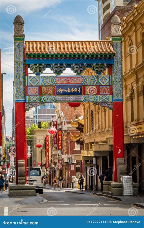 Chinatown Arch In Melbourne Victoria Australia In The Summer