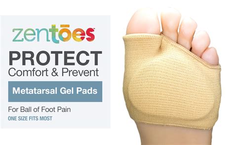 ZenToes Fabric Metatarsal Sleeve With Sole Cushion Gel Pads Supports