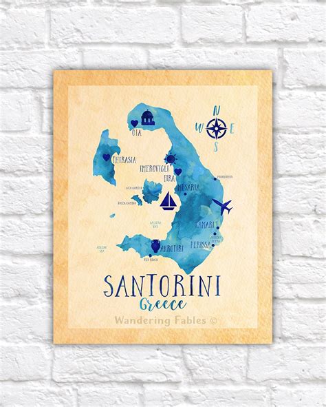 Santorini Greece Map Greek Isle Map Of Santorini Oia Travel Map Of