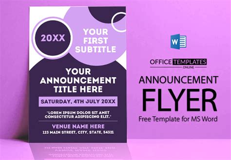 10 Free Announcement Flyertemplates In Ms Word Format