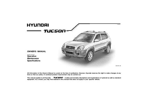 Hyundai Tucson Owners Manual