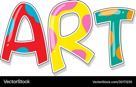 Font Design For Word Art In Colorful Color Vector Image