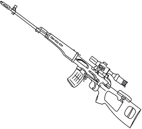 Sniper Rifle Coloring Page