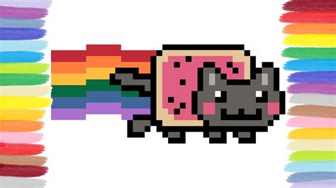 How To Draw Nyan Cat Pixel Art Youtube