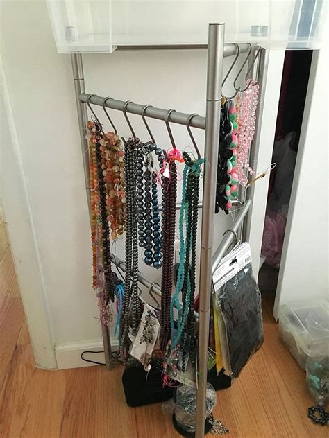 Ikea rigga clothes rack, white $41.72. I used an ikea drying rack to make my own little bead rack ...