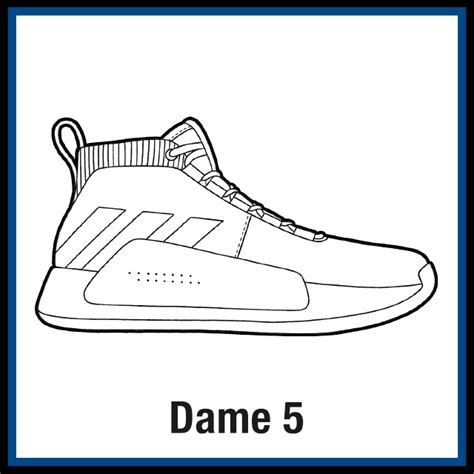 Adidas Dame Sneaker Coloring Pages Created By Kicksart