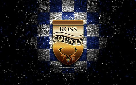 Download Wallpapers Ross County Fc Glitter Logo Scottish Premiership