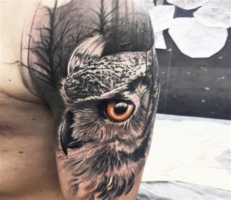 Owl Head Tattoo By Daniel Bedoya Photo 26020