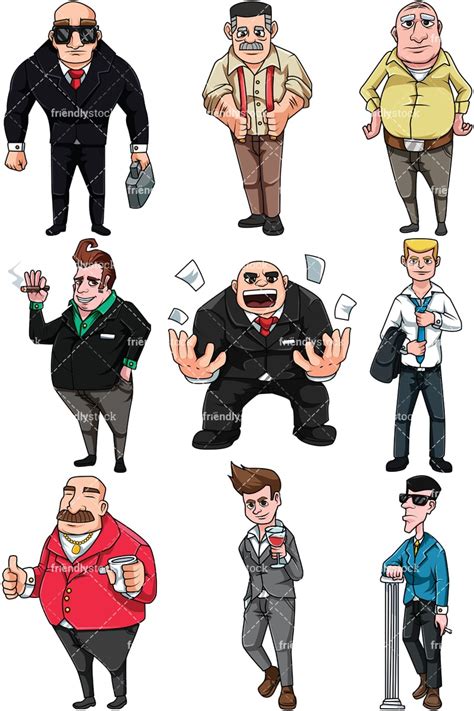 Male Bosses And Supervisors Cartoon Vector Clipart Friendlystock