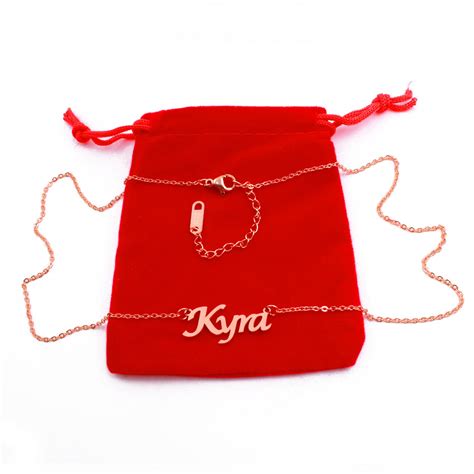 Kyra Rose Gold Name Necklace Personalized Jewellery Free T Box And Bag Pendants Italic
