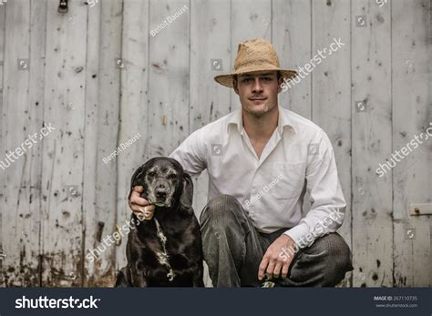 The Farmer And His Best Friend The Dog Stock Photo 267110735 Shutterstock