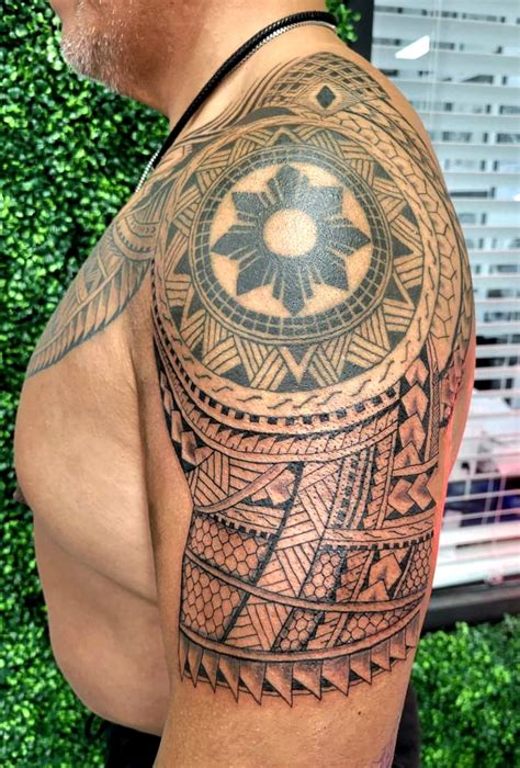 Free Hand Polynesian Half Sleeve Tattoo Balinese Tattoo Usa