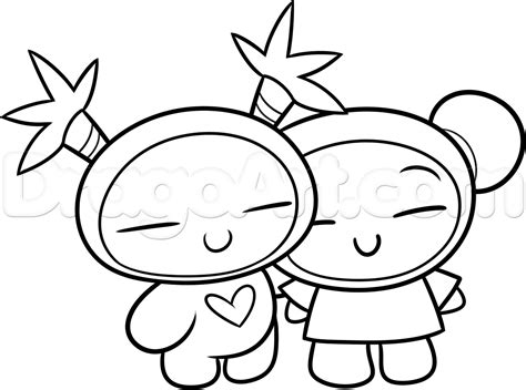 Simple drawing ideas and tutorials for valentine's day cartoons and drawings. How to Draw Valentine Pucca and Garu, Step by Step ...