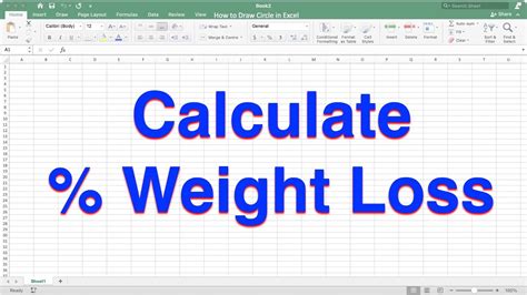 How To Calculate Weight Loss Percentage In Excel Youtube