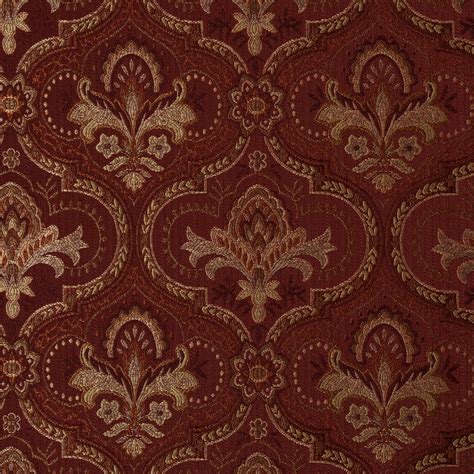 Ruby Red Damask Damask Upholstery Fabric