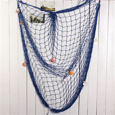 Doitb Mediterranean Style Decorative Fish Net With Shells Nautical