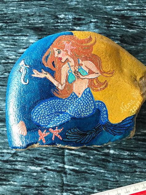 Mermaid Painted Rock Painted Rocks Painting Mermaid Painting