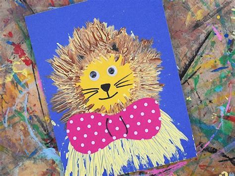 Fathers Day Fork Painted Lions Fork Painting Lion Craft Dad Crafts