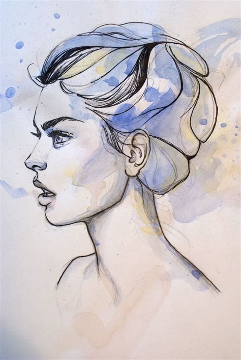 Quick Watercolor And Pen Portrait By Mward28 On Deviantart Art Painting Painting And Drawing