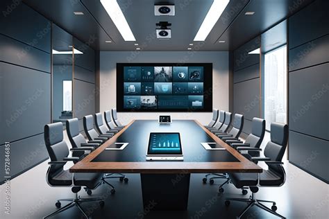 Futuristic Conference Room A Modern Conference Room Equipped With The