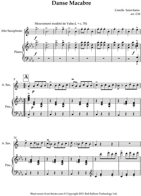 ﻿saint Saëns Danse Macabre Sheet Music For Saxophone