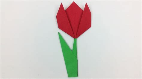 Easy Origami Paper Tulip 🌷 Flower Tutorial How To Make Origami Paper