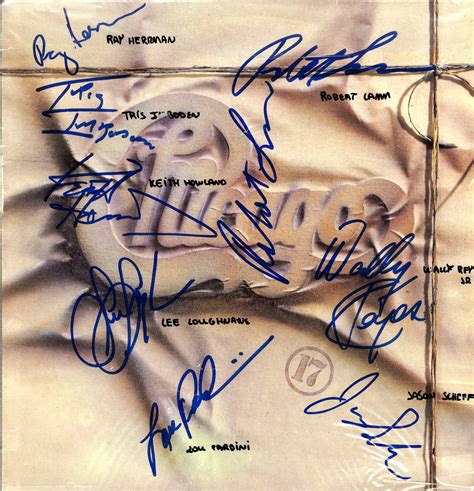 Chicago Signed Album Record Sleeve For Chicago 17 1984 By Eight