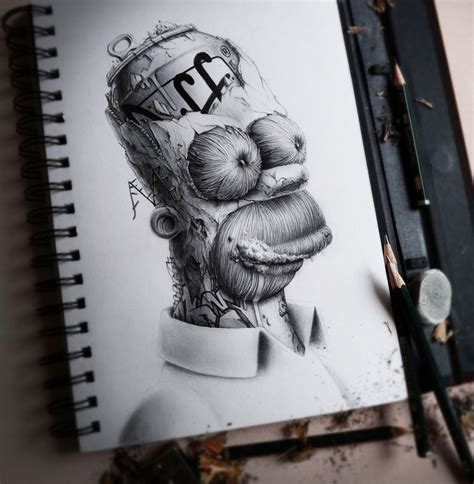 Homero Simpson Cartoon Pencil Drawing Drawing Cartoon Characters