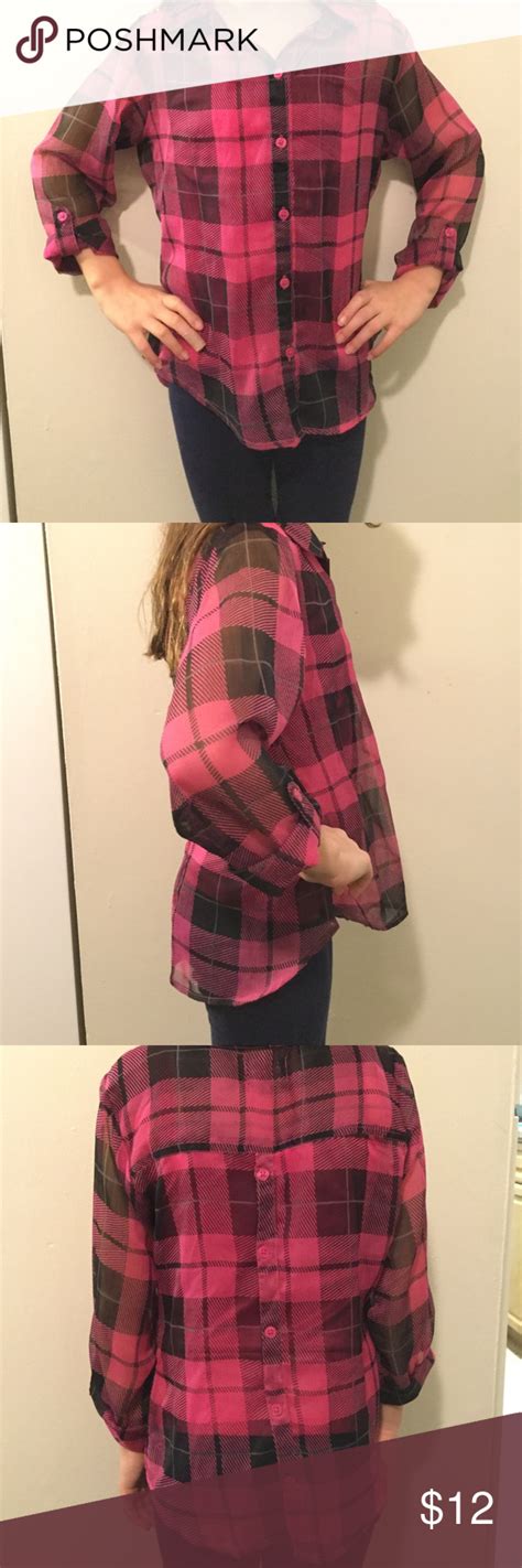 Cute Sheer Flannel Top Clothes Design Flannel Tops