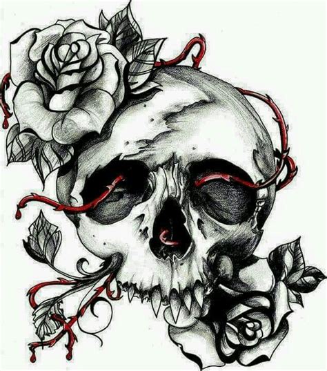 Skull Roses Skull Rose Tattoos Skulls Drawing Skull Tattoo Design