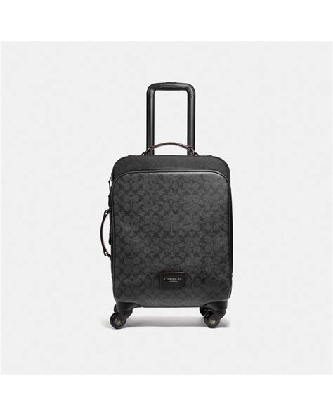 Coach Wheeled Carry On In Signature Canvas In Black For Men Lyst