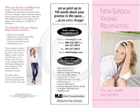 Non Surgical Vaginal Rejuvenation Brochures Mjd Patient Communications