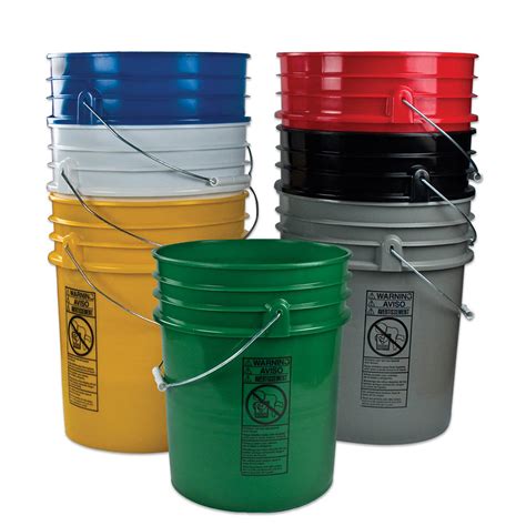 Pails 6 Pack Green Hdpe Hudson Exchange Premium 5 Gallon Bucket With